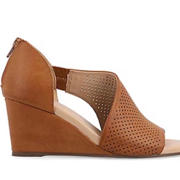 Aretha Wedge Sandals from Journee Collection - Cognac - Picture 5 of 5